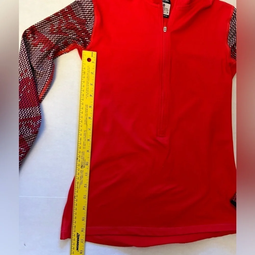 Nike pro fit women’s1/4 zip pull over Aztec performance fleece lined top Sz-M.Y9